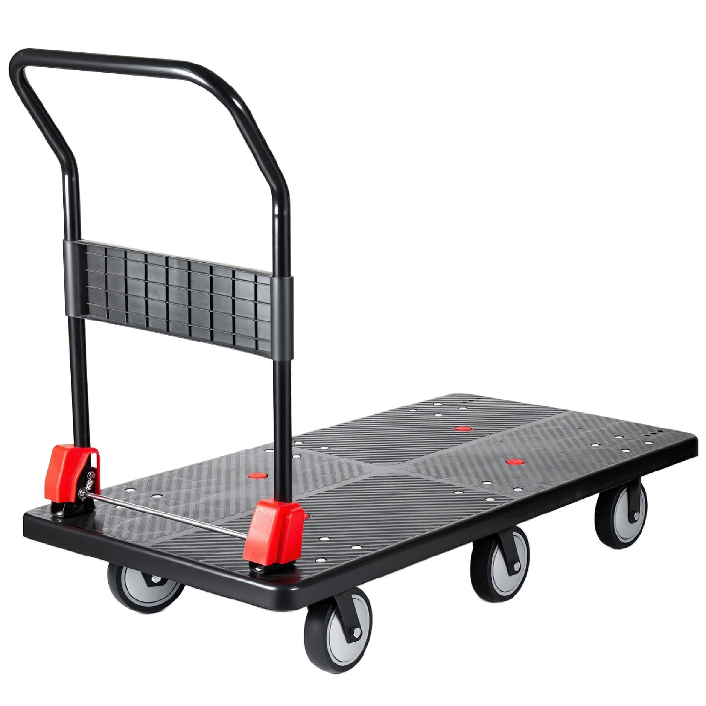 25.5 X51.5  Platform Truck  Foldable Handcart With 6  TPR 360- Degree Silent Wheels  1800lbs Heavy- Duty Push Dolly Cart  4 Steel Load- Bearing Beams For Warehouse Garage Home Use