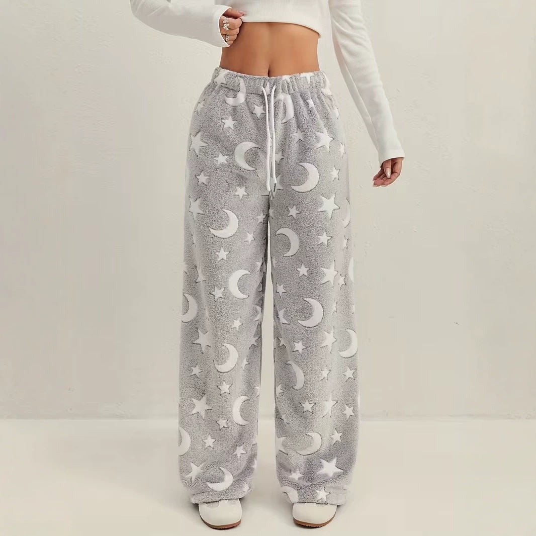Women's Flannel Pajama Pants Fleece Lined Warm Trousers Soft Comfortable Sleepwear Bottoms for Winter Home Lounge Wear