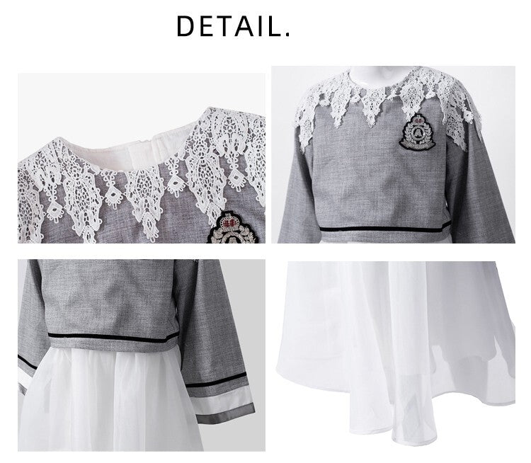 Girls Fashion Loose Fit Top & Dress Set Two-Piece Outfit - Spring