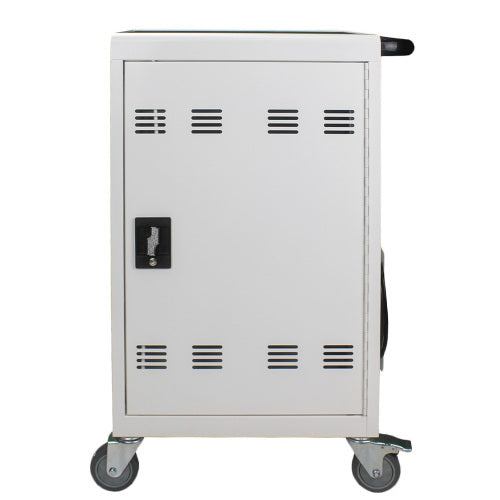 30 2Bay Mobile School Charging Cart Station For Chromebook, Tablet And Laptop Computer With Power Strip Included, Assembly Required-WHITE