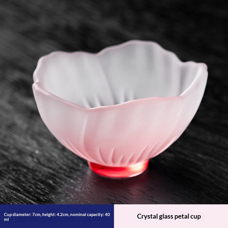 Shangqi Glazed Glass Peony Tea Cup, Fresh And Chic