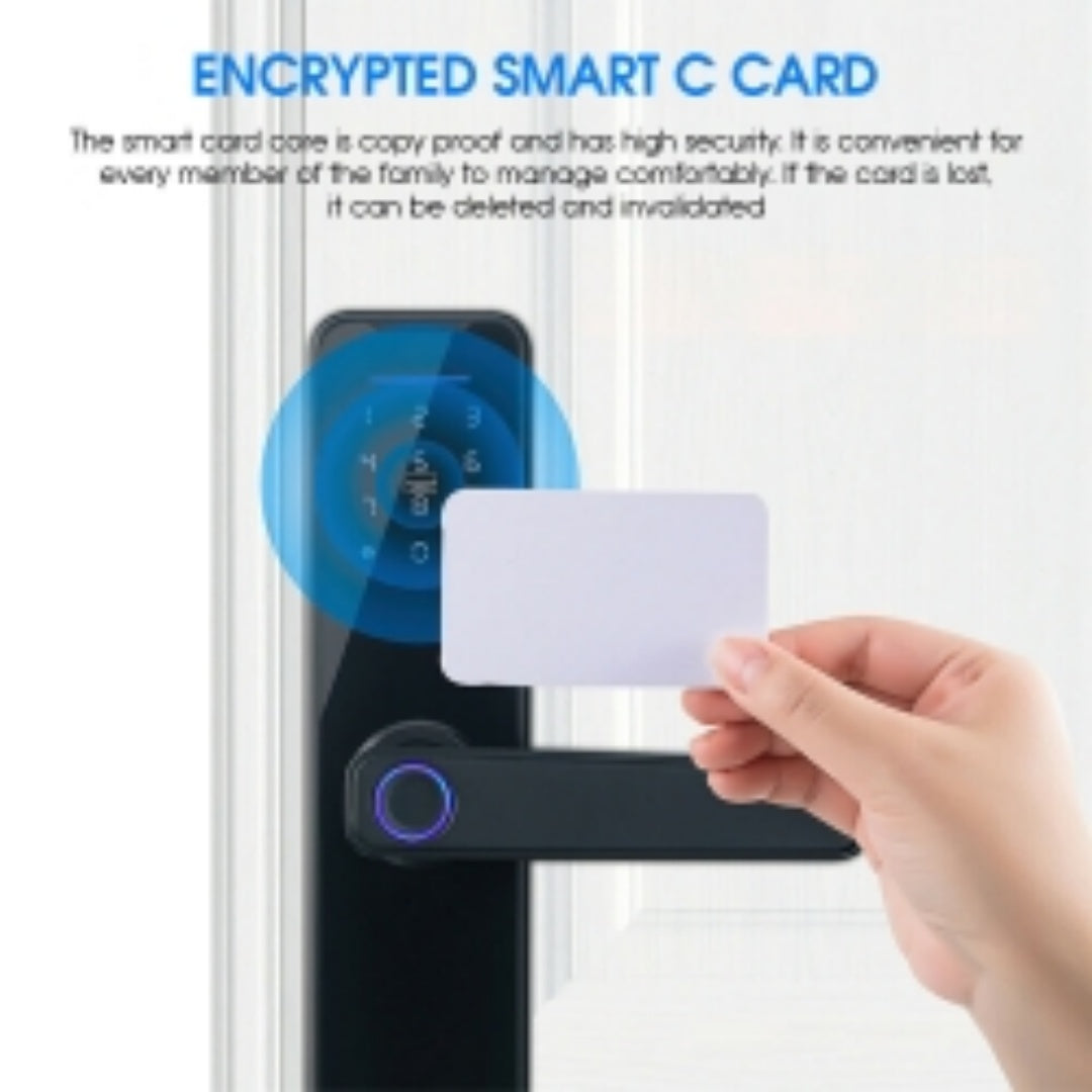 WIFI Digital Smart Door Lock Electronic Fingerprint Password Key Lock-black