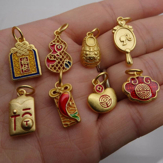 Alluvial Gold Enamel Pendant Bracelet Accessories