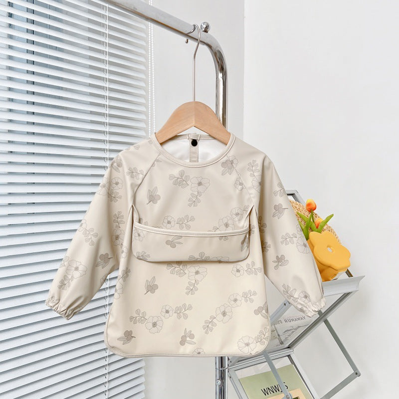 Reverse Wearing Drawing Bib Infant Feeding Protective Clothing