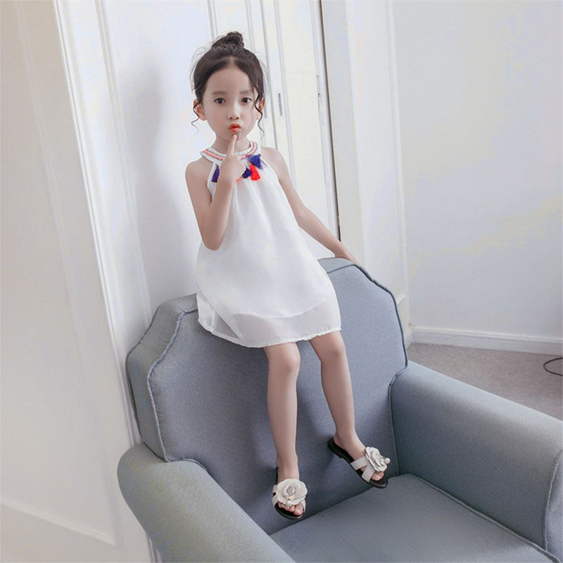Korean-style Chiffon Baby Elegant Ethnic-style Halter Childrens Dress