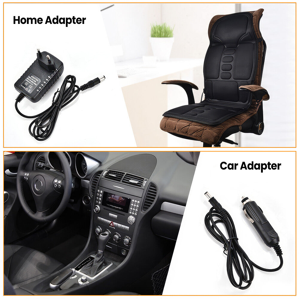Massage Cushion Full Back Car Home Chair Seat Pad Mat 8 Modes Neck Heat Massager
