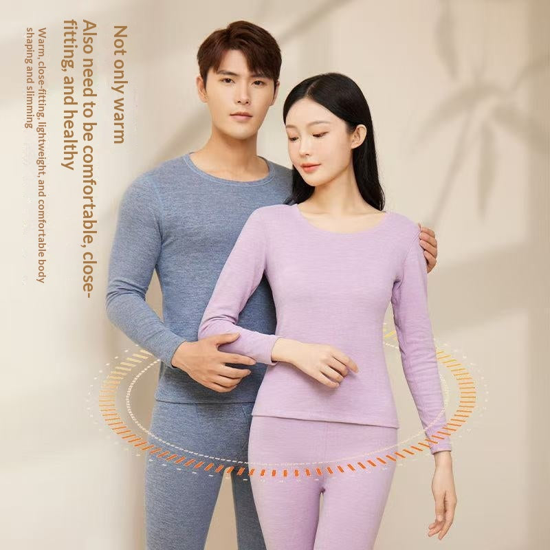 New AutumnWinter Plush Silk Thermal Underwear Set For Women