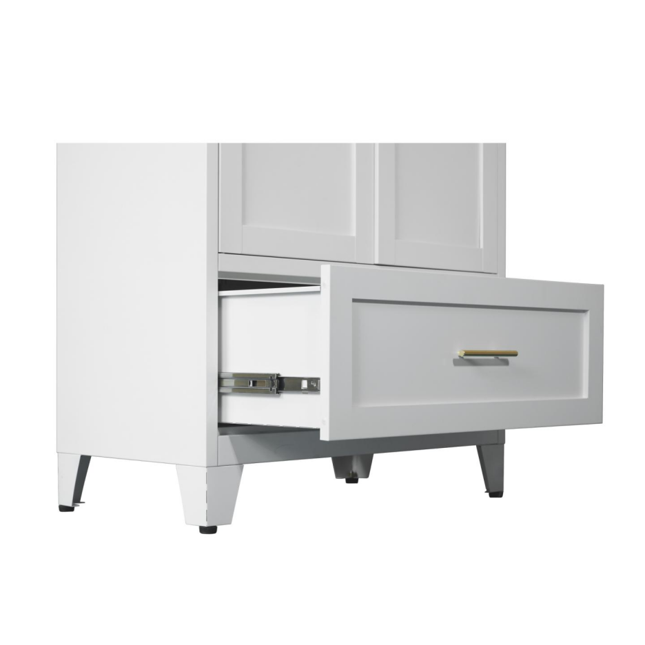 60inch Tall Metal Wardrobe Cabinet With 1 Drawer And Hanging Rod, 2 Doors Wardrobe Closet With Shelf For Bedroom, Office, Laundry Room,Entryway ,Foyer,Guesthouse White