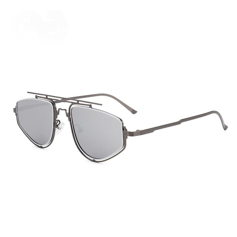 Retro Double Frame Sunglasses - Unisex UV Protection Fashion Eyewear with Unique Design for Daily Wear