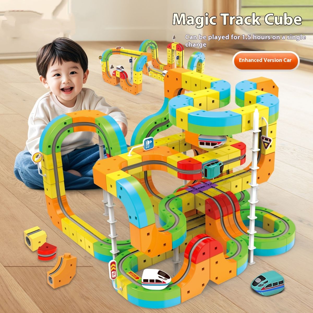 Children's Educational Track Cube Building Blocks Toys