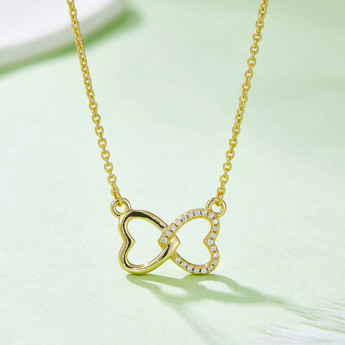 3g S925 Sterling Silver Infinity Heart Necklace 45cm  22 Stone Moissanite Pendant With GRA, Platinum Plated Romantic Jewelry Gift Box For Women