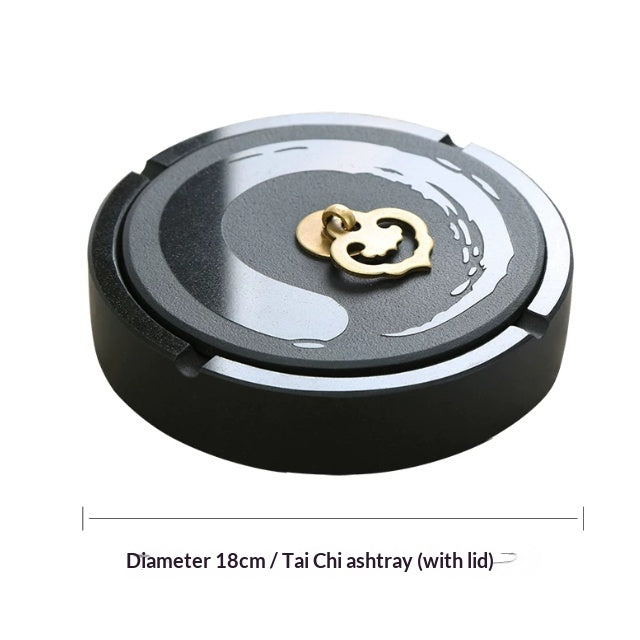 Tai Chi Ashtray With Lid For Home Use