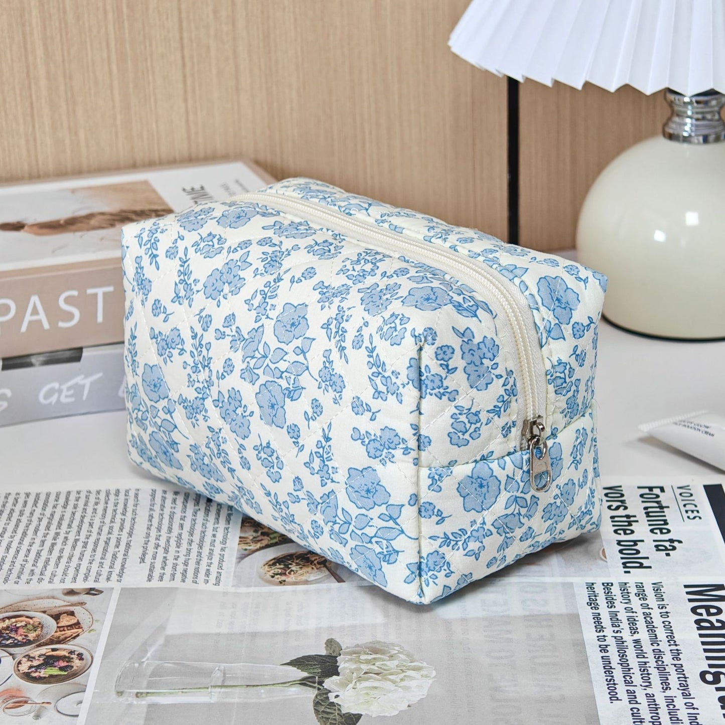 Printed Quilted Makeup Large Capacity Portable Toiletry Bag For Travel