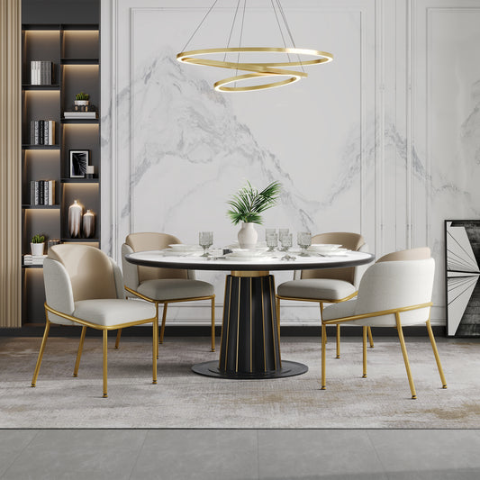 4 Pcs Modern Chair With Inclined Chair Leg And Adjustable Feet, Ideal For Home, Open Office Space, Dining Room  Beige