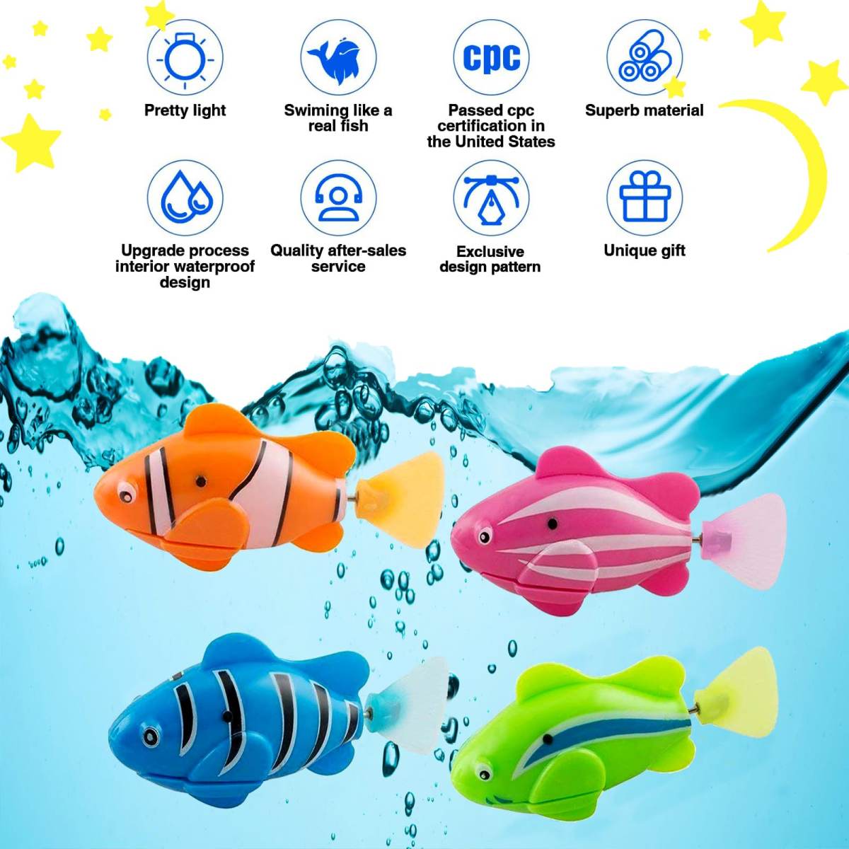 Robot Fish,Electronic Pet Fishes,Robotic Fish For Cats And Dogs, Swimming Fi-sh,Interactive Bath Fi-sh Toy For Pets, Activated Swim Fishes For Aquarium And Pool