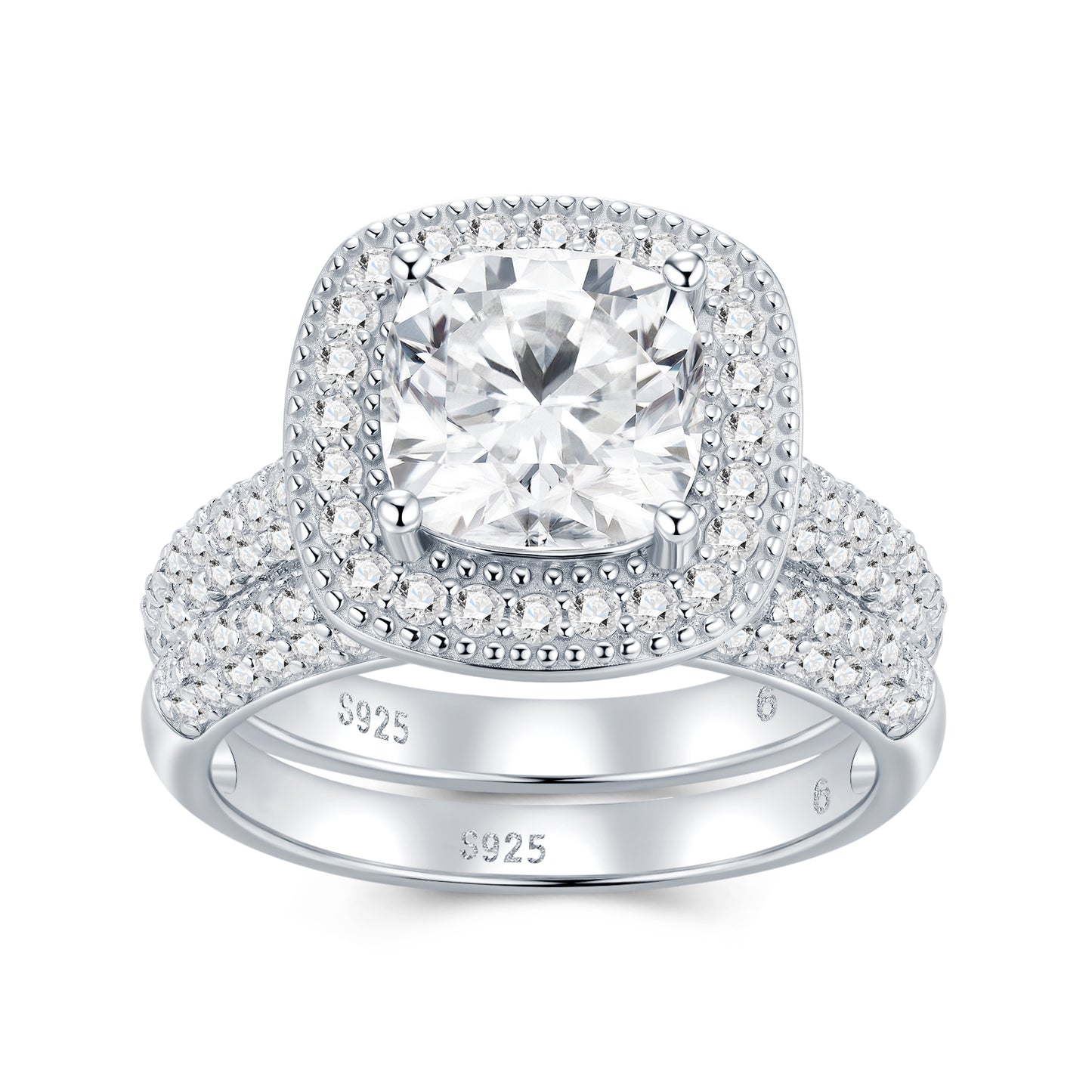 Engraved With Top-quality Moissanite, This Luxurious And Fashionable Minimalist Jewelry Set Features Exquisite Silver Accessories For Ladies. Made Of S925 Silver With Electroplated Platinum.
