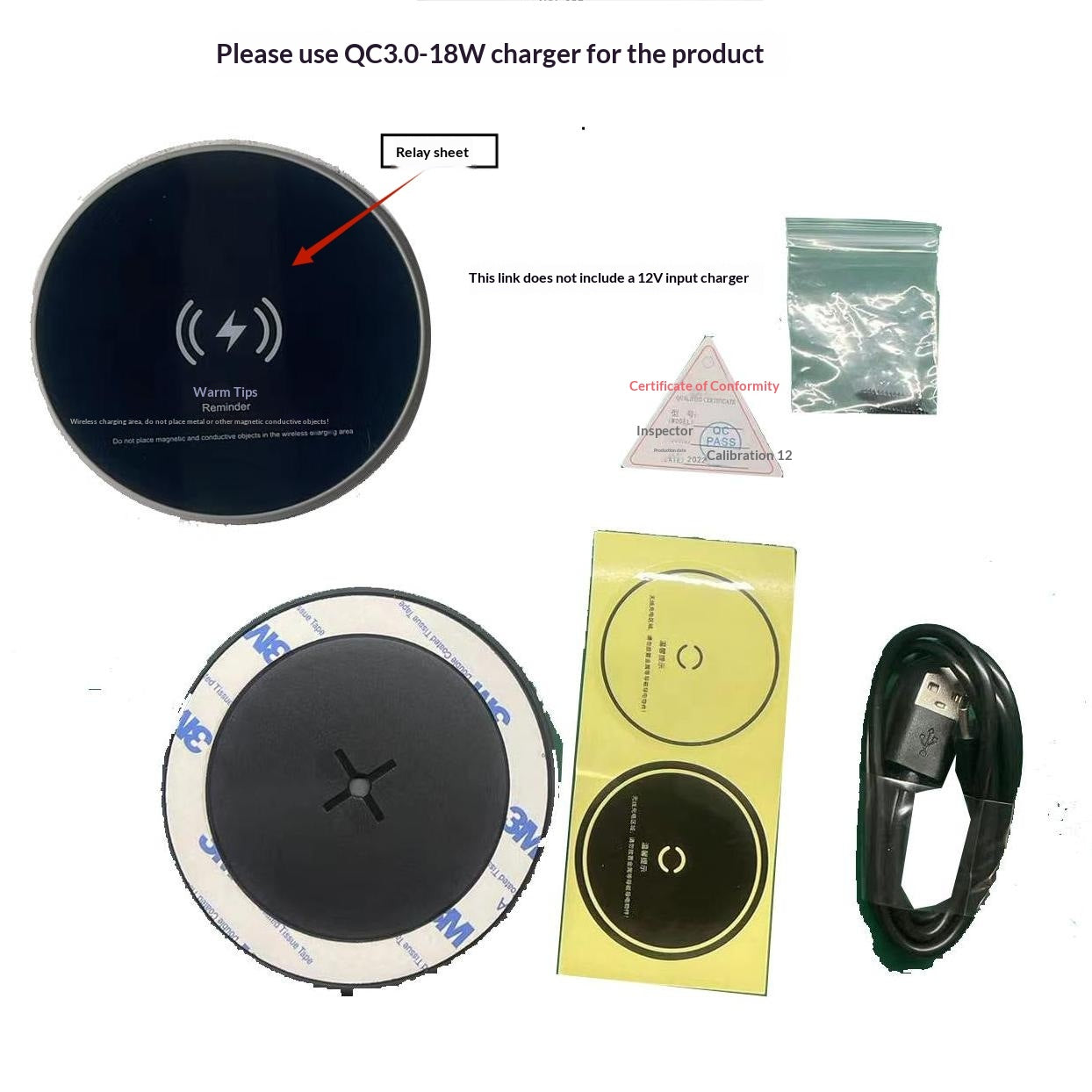 New 40mm Wireless Phone Charger Air Gap Wireless Charging Device