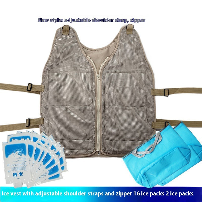 Summer Cooling Vest Outdoor Heatstroke Prevention Ice Pack Refrigeration