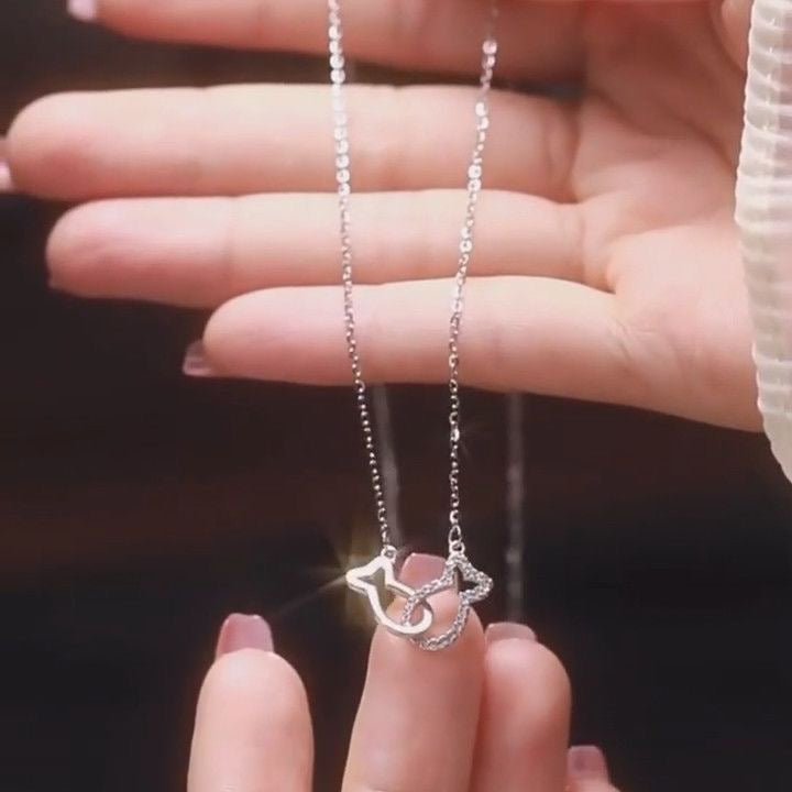 1pcs 999 Sterling Silver Hollow & Paved Fish Necklace, Elegant Trendy Style, Ideal For Birthday & Holiday Gifts