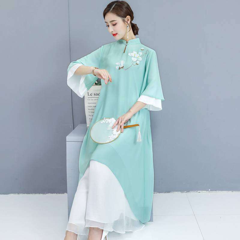 Chinese Style Vintage Zen Art Hand-painted Hanbok