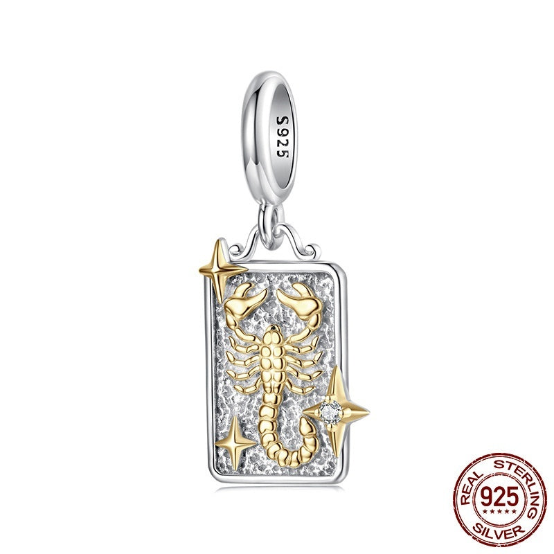 S925 Sterling Silver Twelve Constellation Pendant Ornaments Accessories