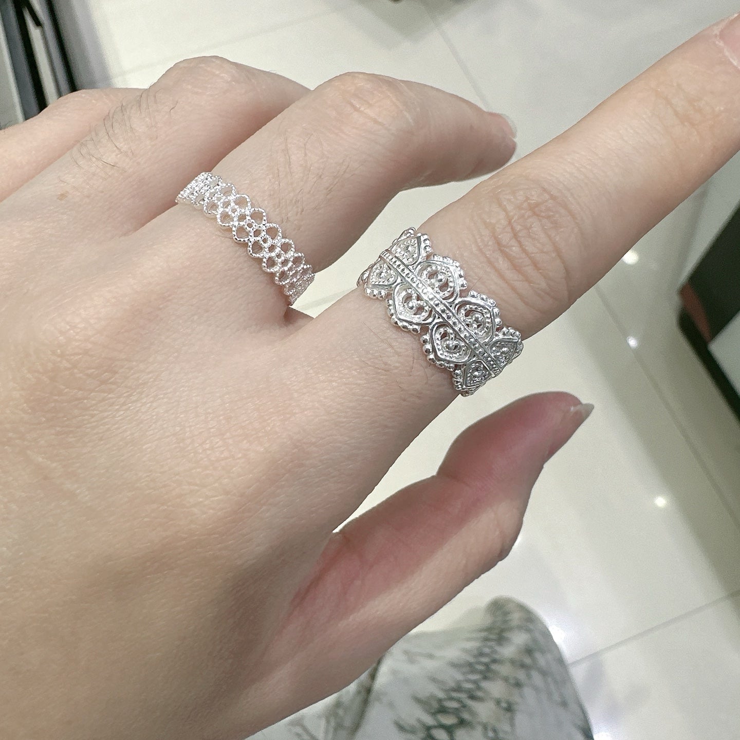 1pc 999 Sterling Silver Vintage Wide Hollow Carved Open Ring, Elegant Palace Style, Perfect For Daily, Dating & Gifting, Ideal Valentine's Gift