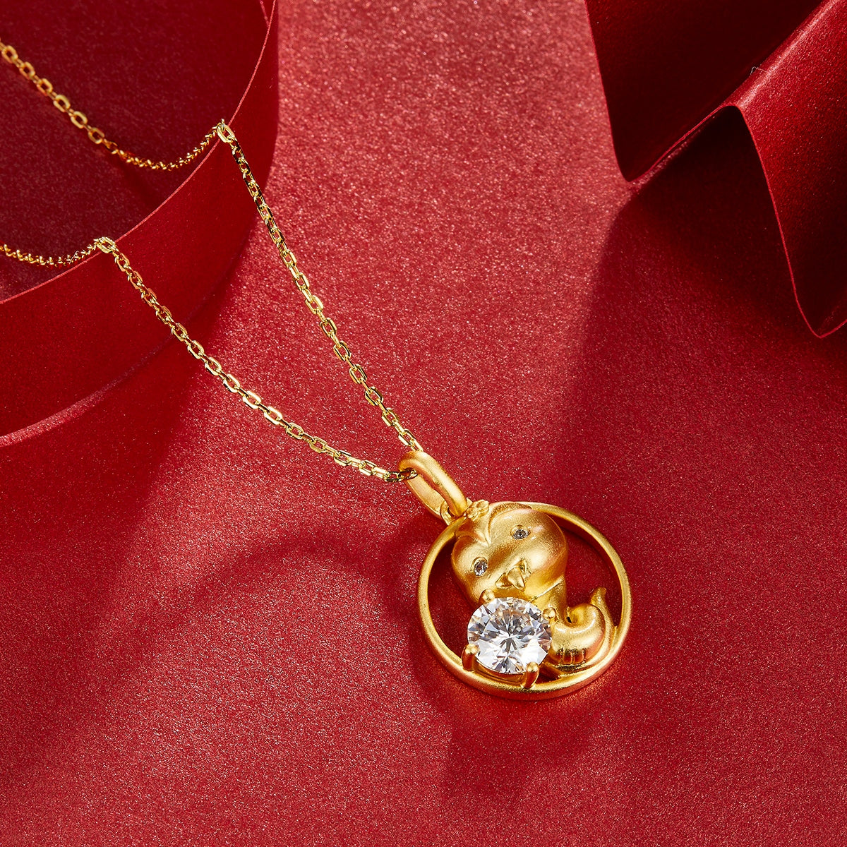 S925 Sterling Silver Gold Plated 1ct D Color VVS1 Moissanite Snake Necklace 5.4g Chinese Zodiac Benmingnian Gift GRA Certified Gift Box