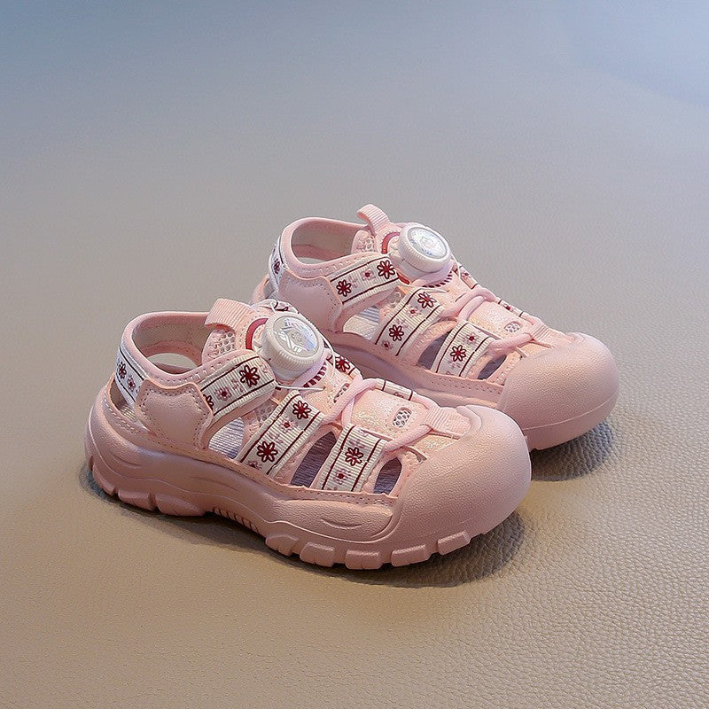 2026 Summer New Korean Style Kids Sports Sandals, Soft Sole Casual Beach Shoes For Boys And Girls