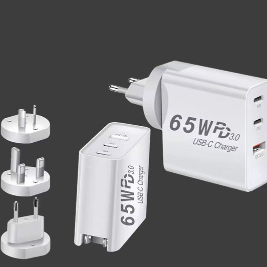 65W GaN Charger With US-standard Conversion Plug Fast-charging Adapter