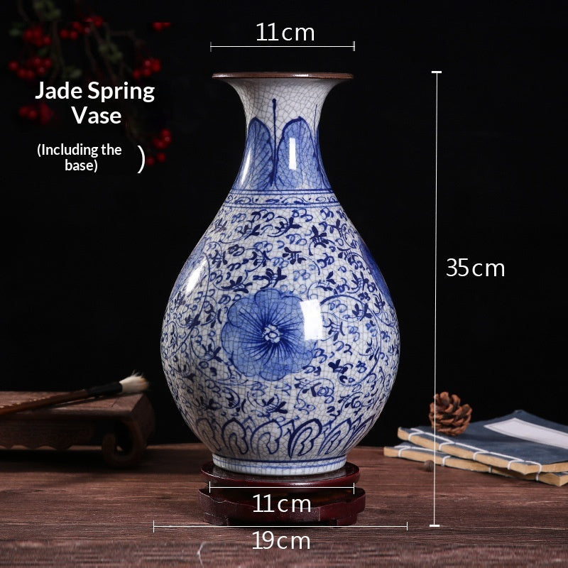Blue-and-white Porcelain Vase Home Living Room Decoration