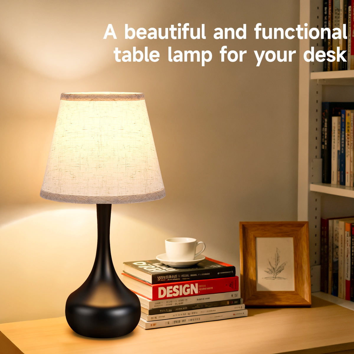 3-Way Dimmable Set Of 2 Small Bedside Lamps For Night Stands, Black Desk Lamps For Kids Room,Office,Living Room, End Table LED Bulbs Included