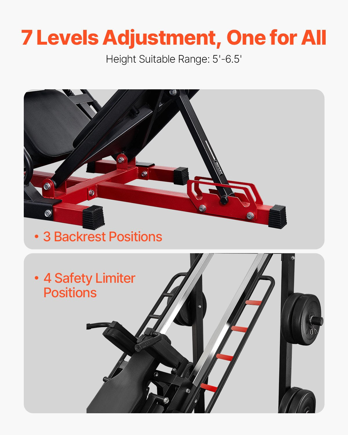 Leg Press Hack Squat Machine, Adjustable Leg Press Combo With Linear Bearing And Weight Storage, Lower Body Special For Home Gym, Leg Exercise Equipment For Quads, Hamstring, Glutes, Calve