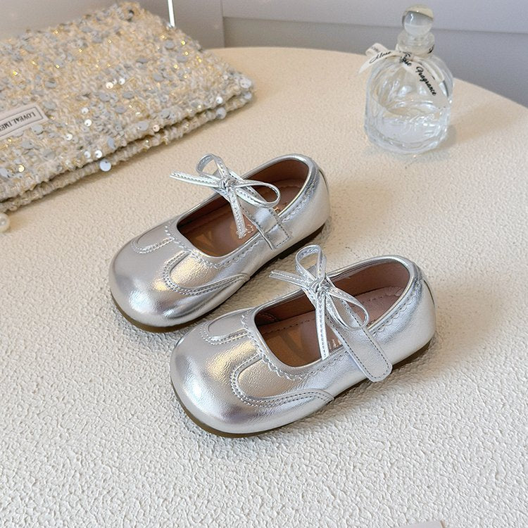 Sweet Bow Princess Shoes For Little Girls, Korean Edition Fashion, Single Shoes For Girls, Children's Shoes