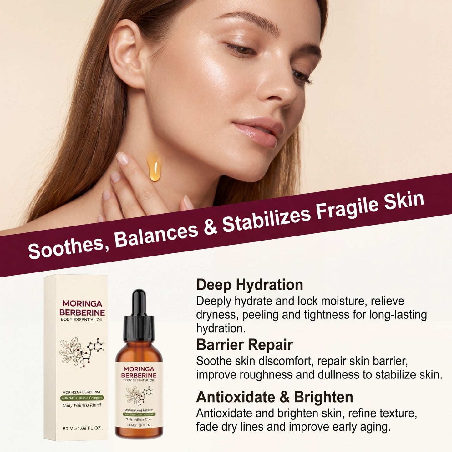 Body Moisturizing Essential Oil Lightweight Hydrating Skin Care Oil for Smooth and Nourished Skin