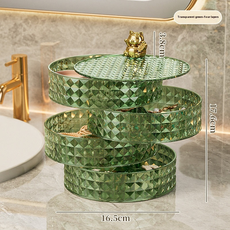 Fruit Plate Makeup Storage Box Student Household Dormitory Rotating Jewelry Organizing Rack