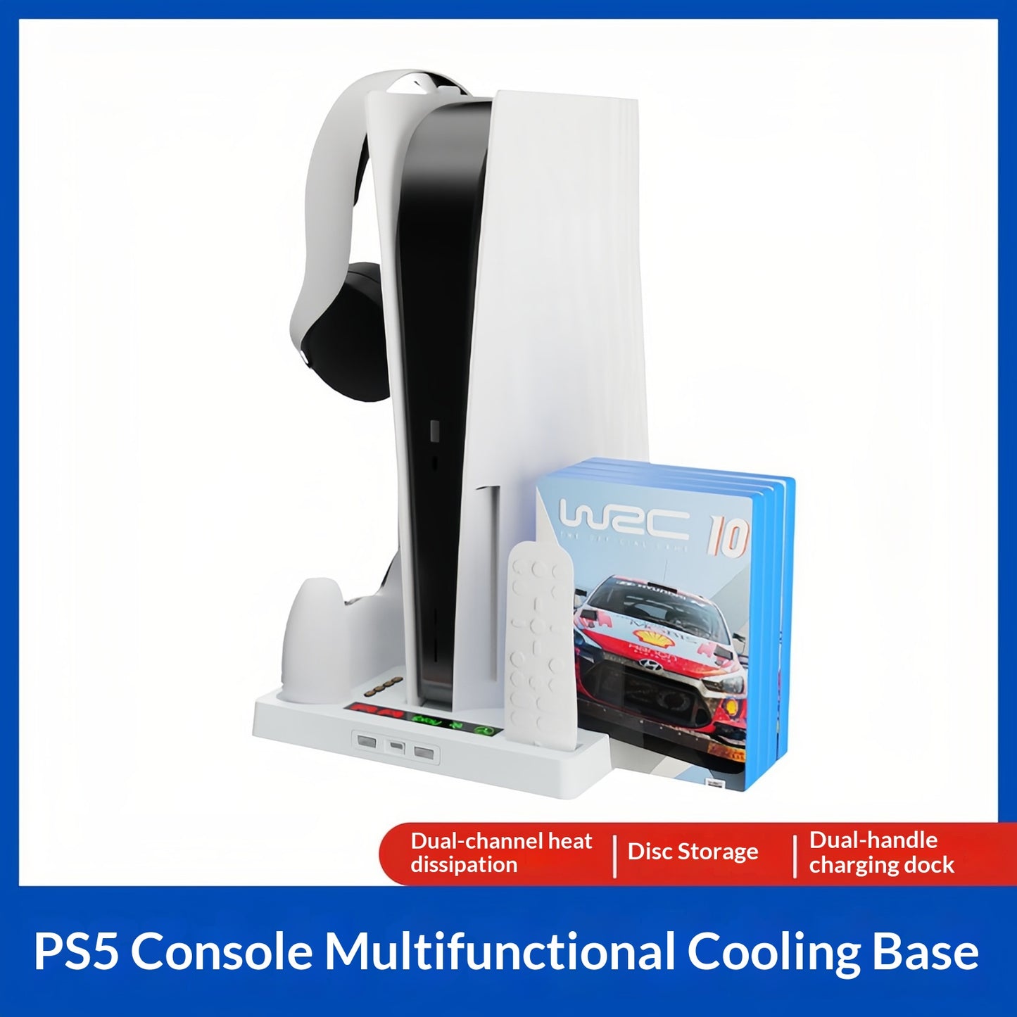 Universal Multi-Function Cooling Stand For Desktops With A Storage Tray