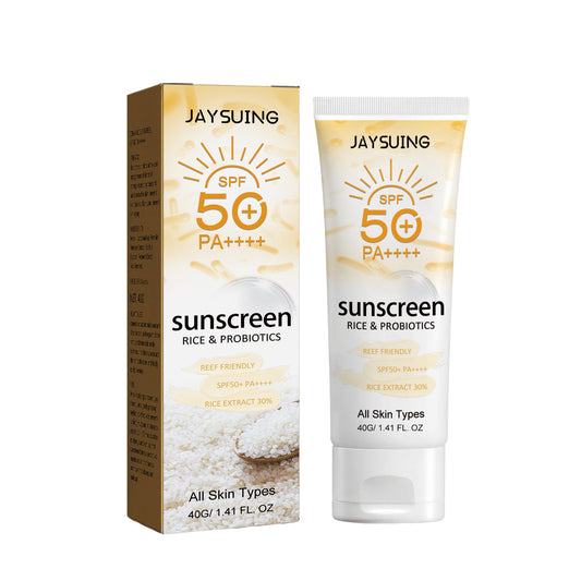 Jaysuing Probiotic Rice Organic Protective Cream, Face Body Non-greasy Outdoor UV Protection Cream