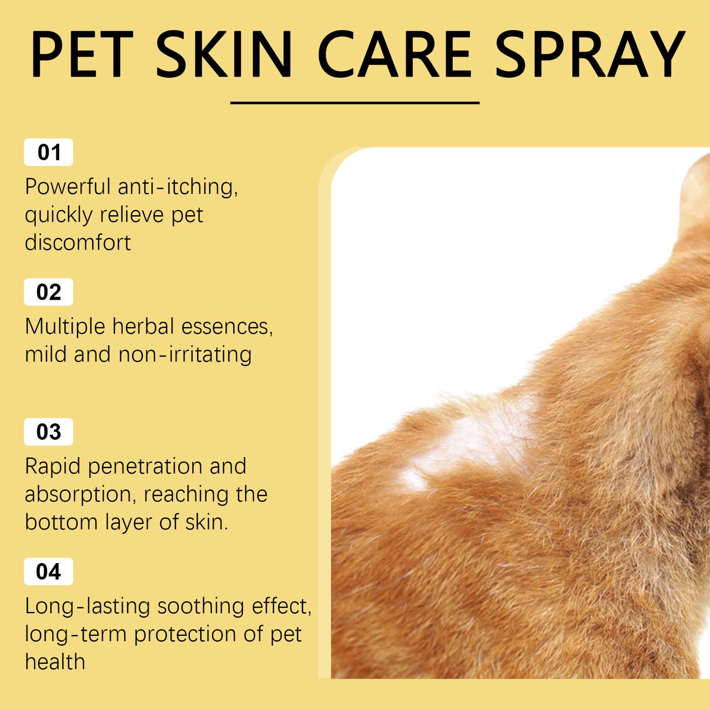 Yegbong Pet Skin Care Spray Gentle Care For Cats And Dogs' Skin Discomfort, Moisturizing Care Spray