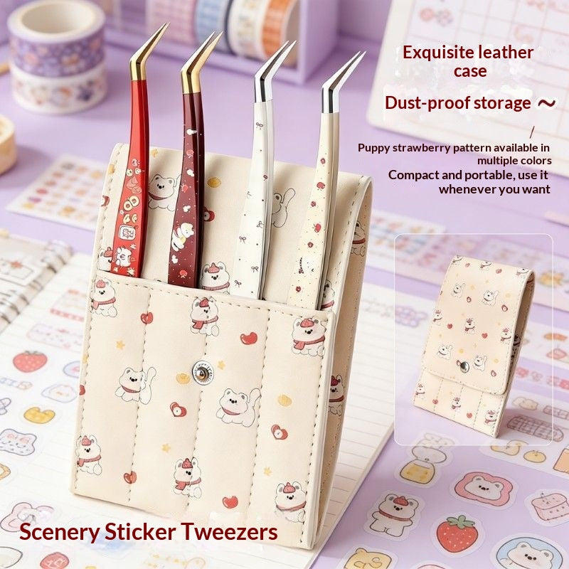 Tweezers Planner Accessories And Creative Stationery Tool Golden Feather Clip