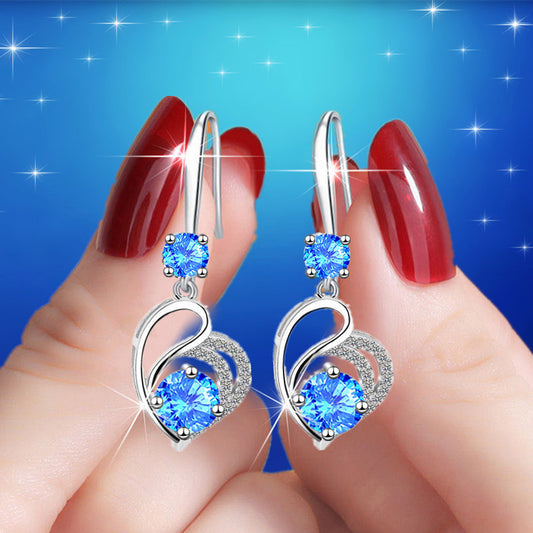 Womens Korean-style Delicate Heart-shaped Midi Earrings