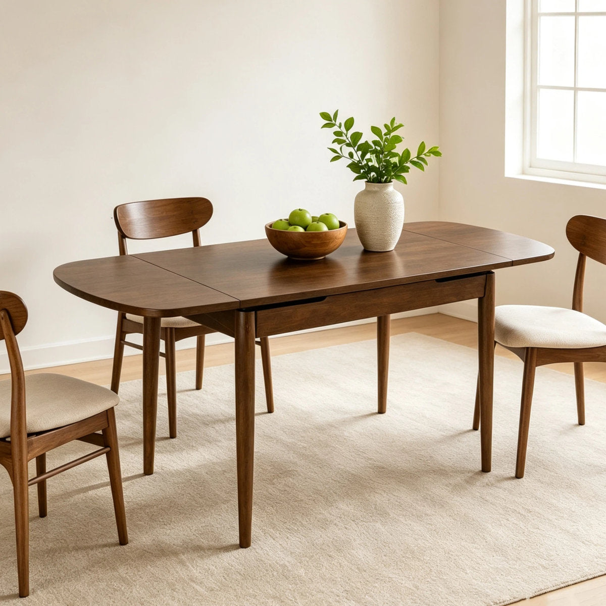 Solid Wood Extendable Dining Table Expandable Kitchen Table  for 4-10 People 47.2"L-63"L Expandable Table for Dining Room, Kitchen, Living Room