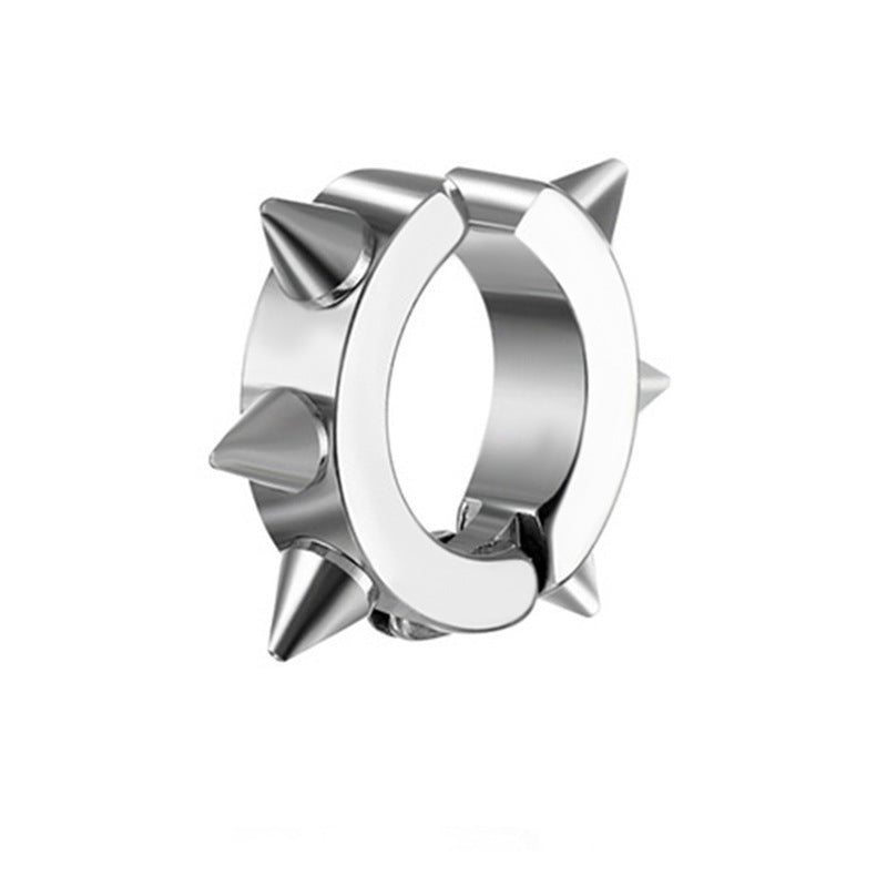 Ear Clip Plating Accessories Stainless Steel Round Earrings