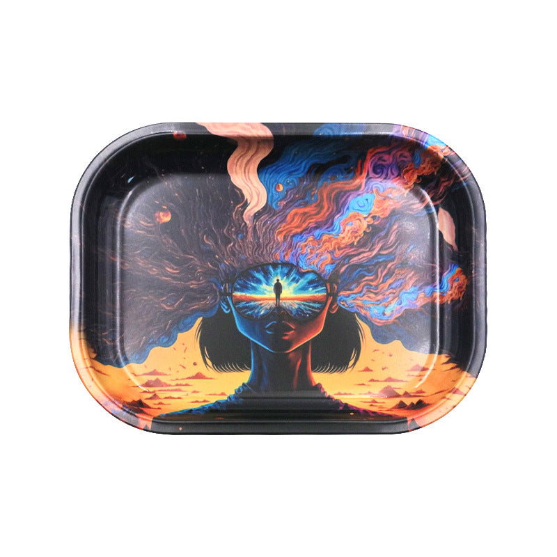 Storage Cigarette Tray Metal Smoking Set Accessories
