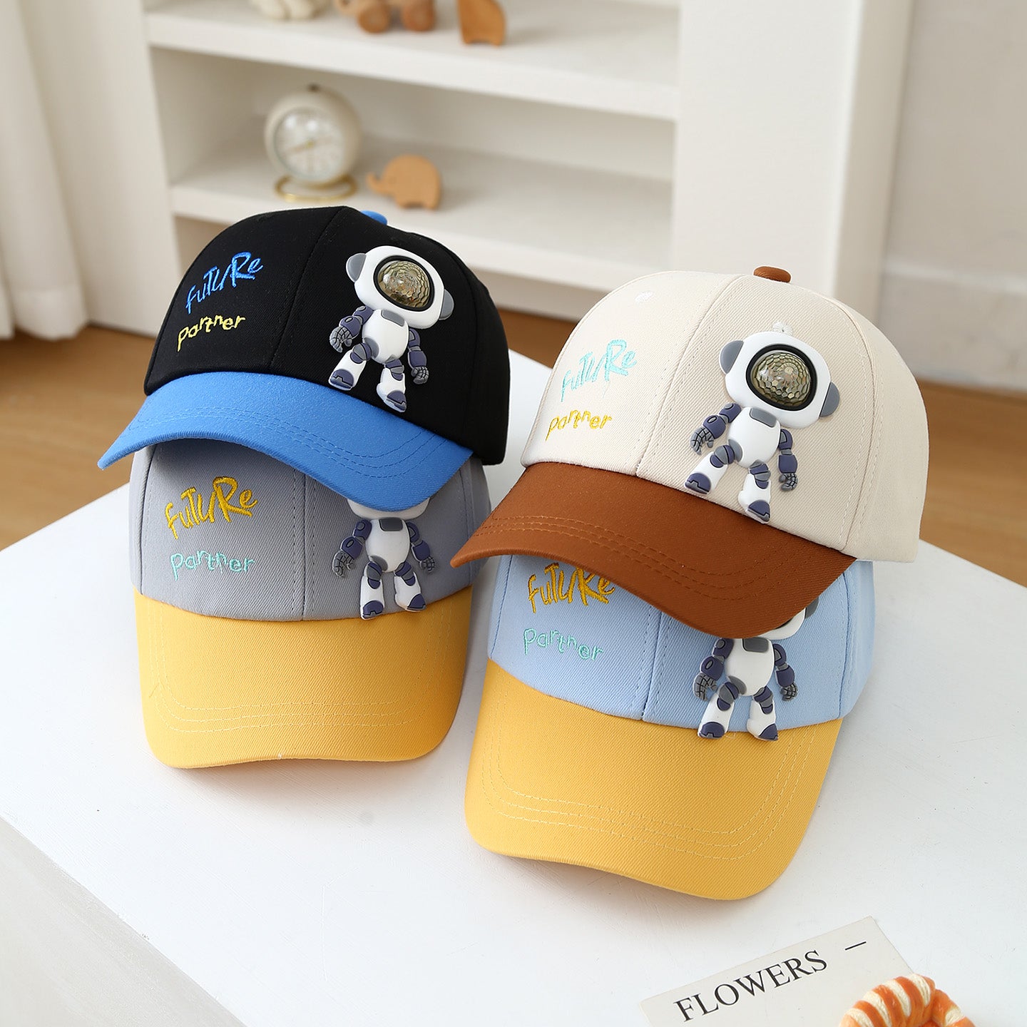 Summer Cute Cartoon Space Robot Baby Children's Hat For Outdoor Sun Protection And Daily Sunblock Baseball Cap