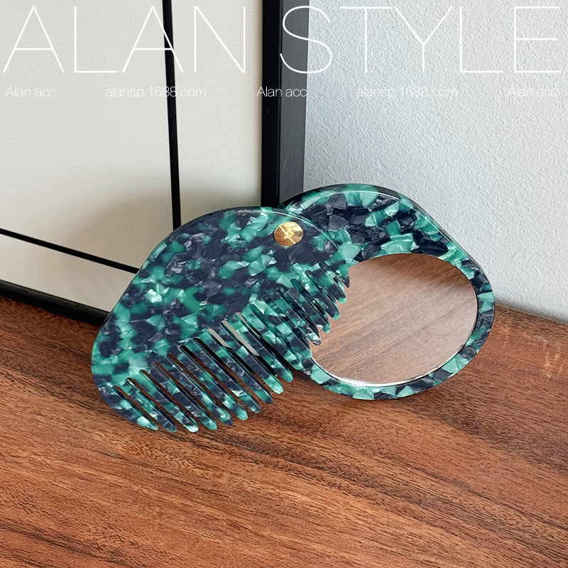 All-match Korean-style Acetate Mirrored Comb For Fall And Winter Multi-functional Mirror-comb