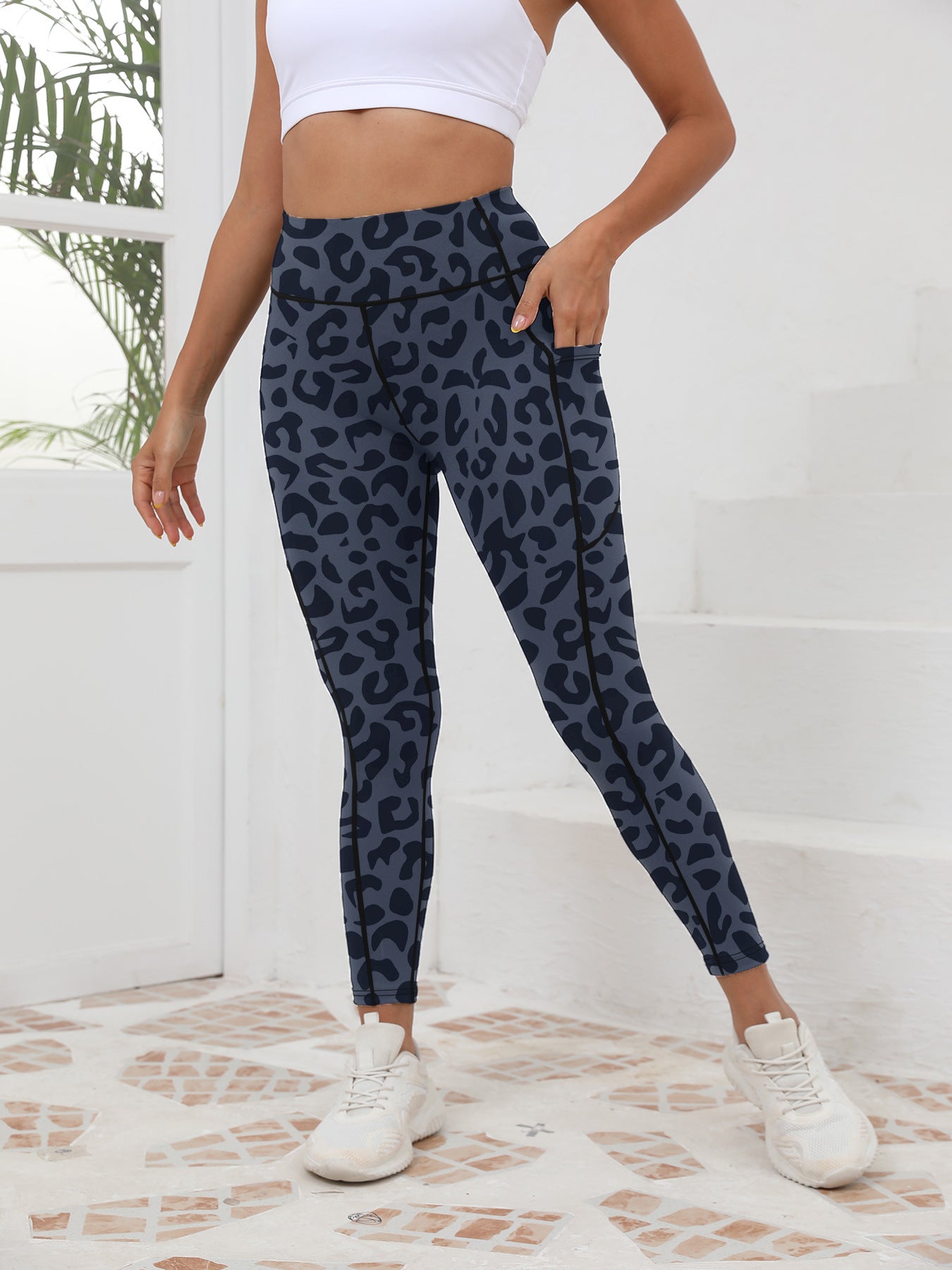 Women's New Leopard Print High-Waisted High-Stretch Sports Yoga Pants, Butt-Lifting Running Leggings