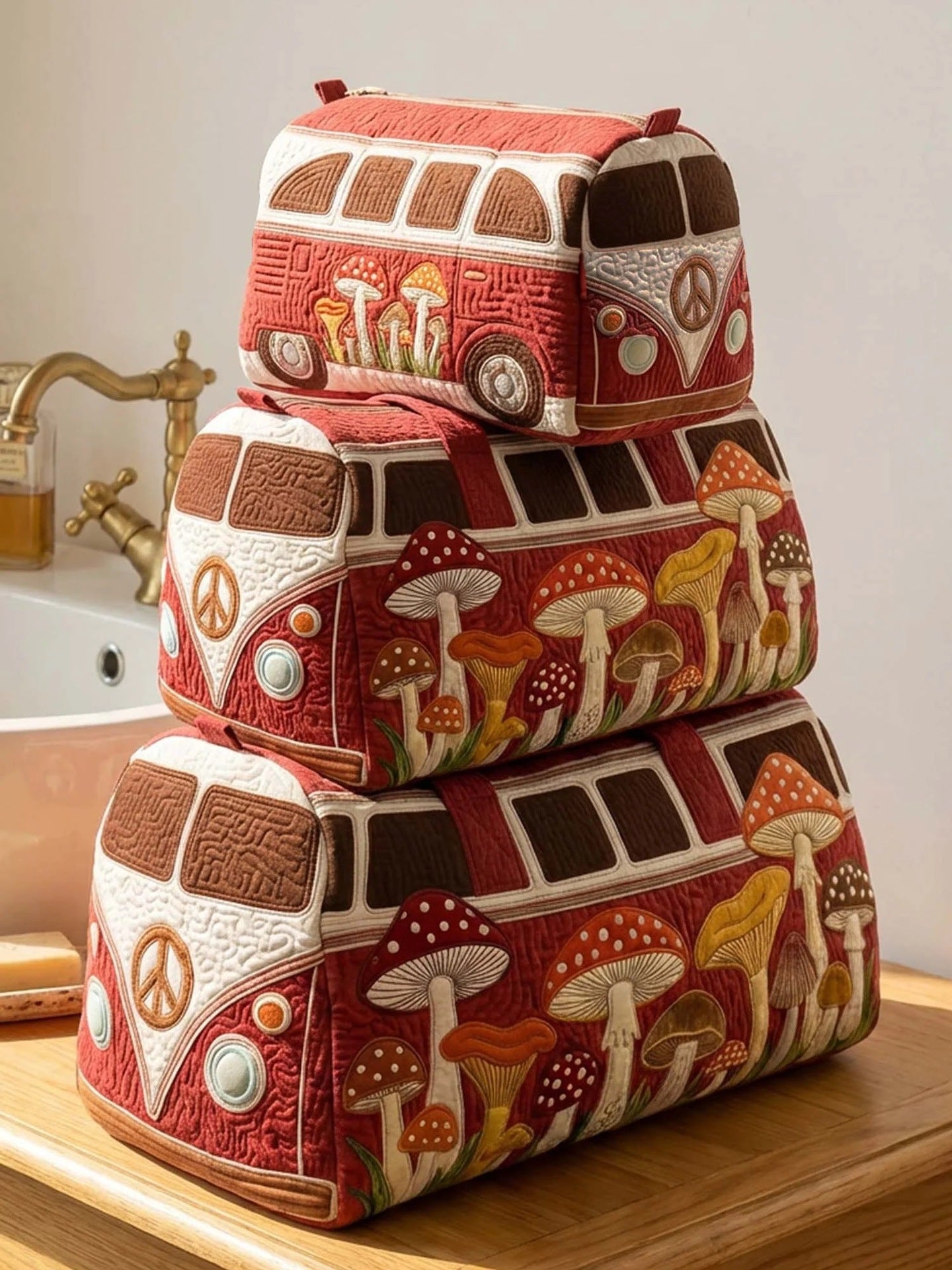 Printed Storage Makeup Three-Piece Set Multifunctional Bag