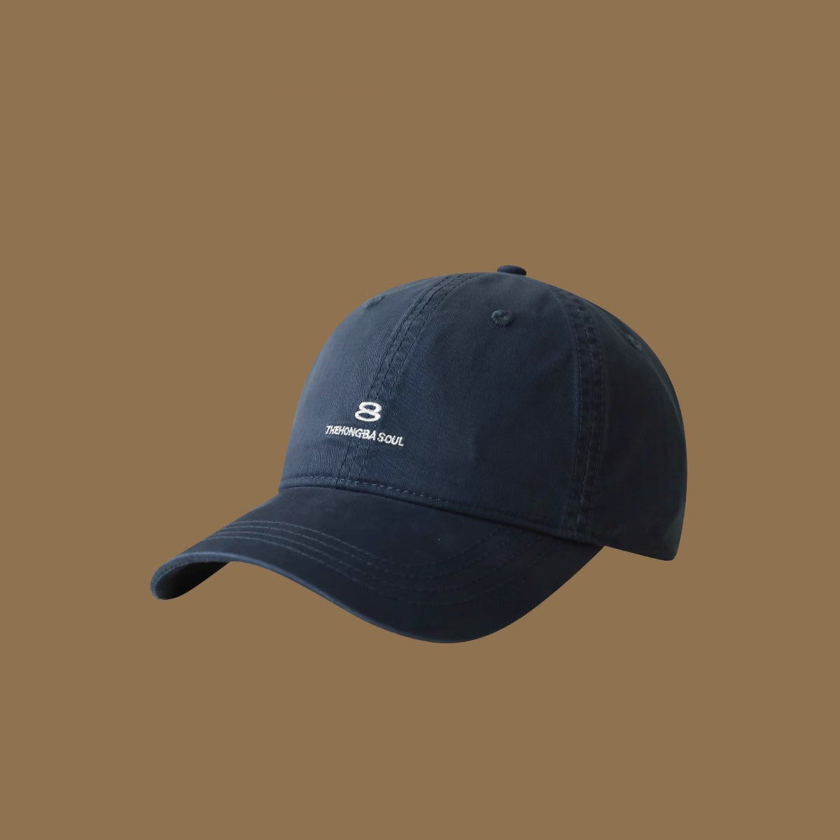 Men's And Women's Matching Solid-Color Embroidered Letters 8 Soft Top Adjustable Fashion Casual Baseball Cap Suitable For Outdoor Travel And Daily Use