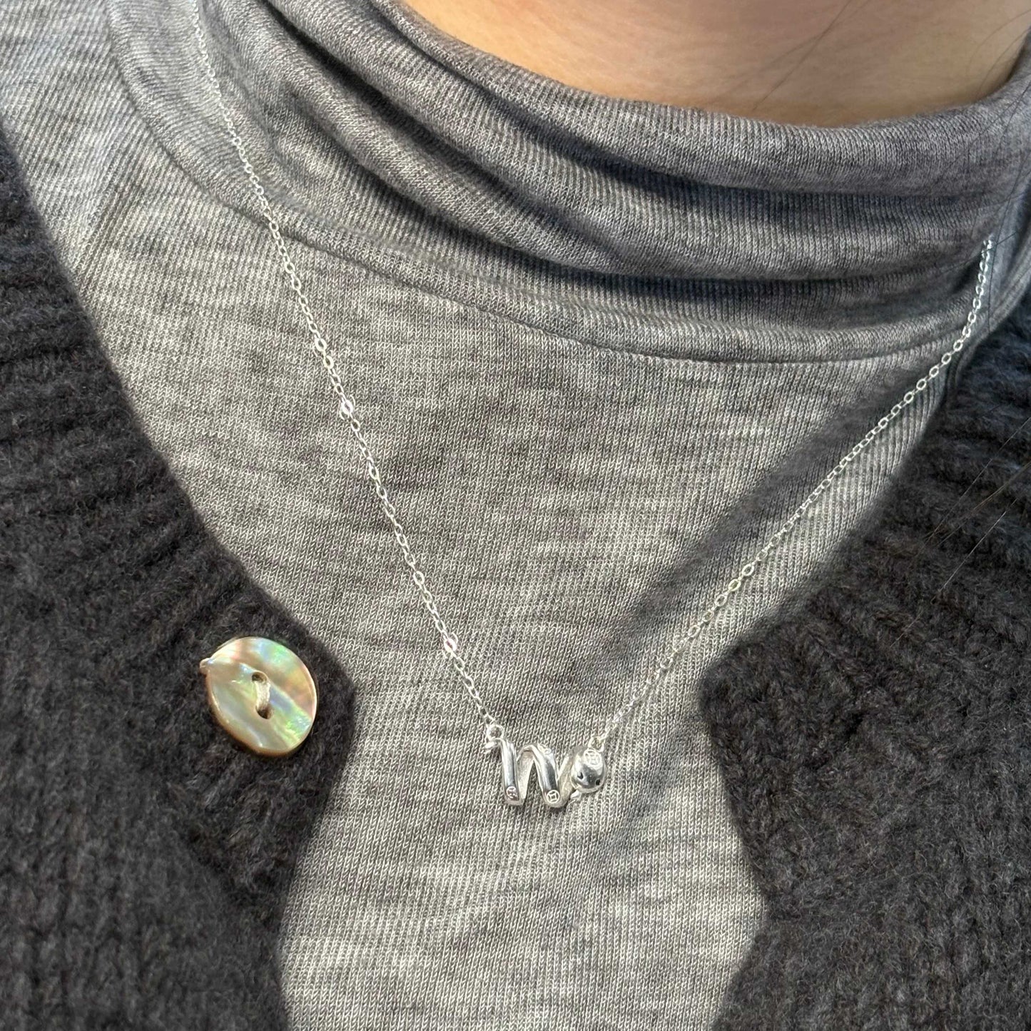 1pc 999 Sterling Silver Cute Snake Pendant Necklace, Sweet & Minimalist Style, Perfect For Daily, Dating & Gifting, Ideal Valentine's Gift