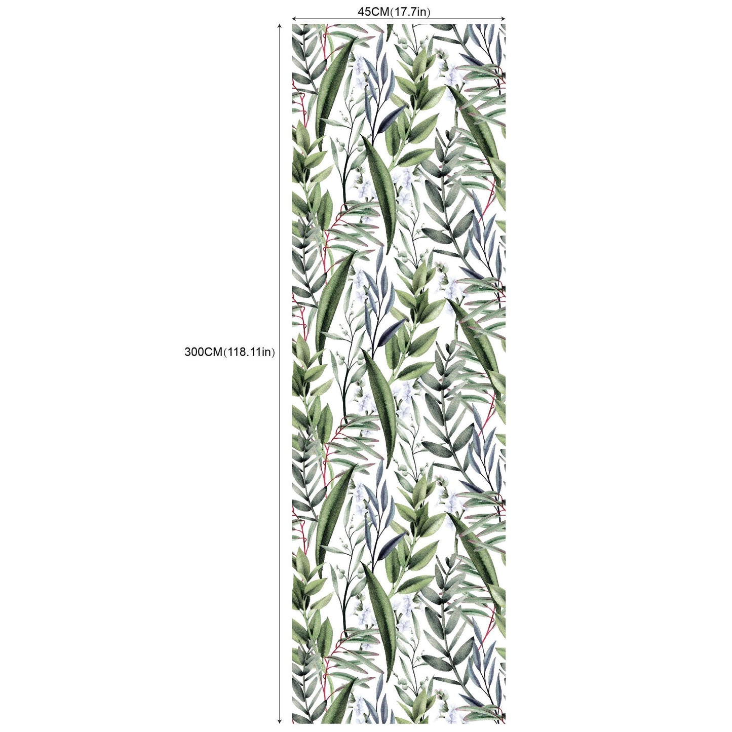 Removable Green Plants And Flowers Seamless Self-adhesive Wall Decor